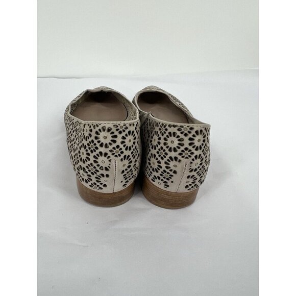 Sundance Catalog Dahlia Cutout Laser Design Floral Flats Ivory Boho Size 38 US 8 - Picture 9 of 16